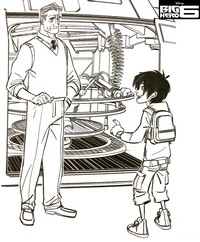 coloriage big hero 6 hiro au laboratoire de robotique